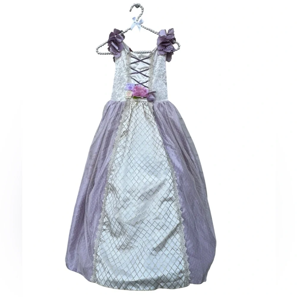 Elegant Purple and Silver Kids Renaissance Costume Dress